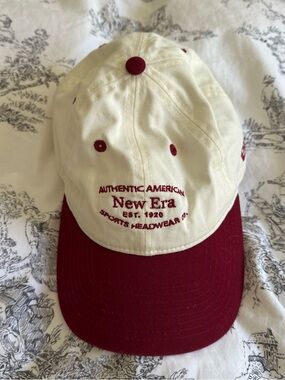 New Era Cream Crown with Burgundy Brim 9TWENTY Cap